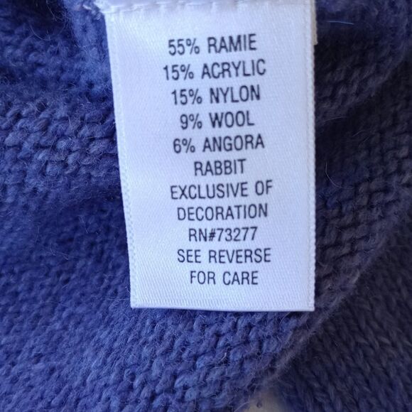 Croft & Barrow Women's Petite Medium Button Front Snowman Cardigan Winter Blue - Picture 5 of 9